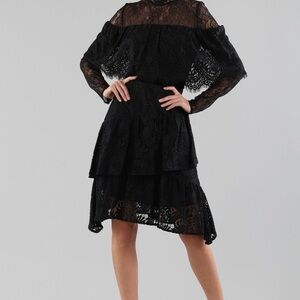 Chic Black Lace Long Sleeve Dress NWT GORGEOUS!
